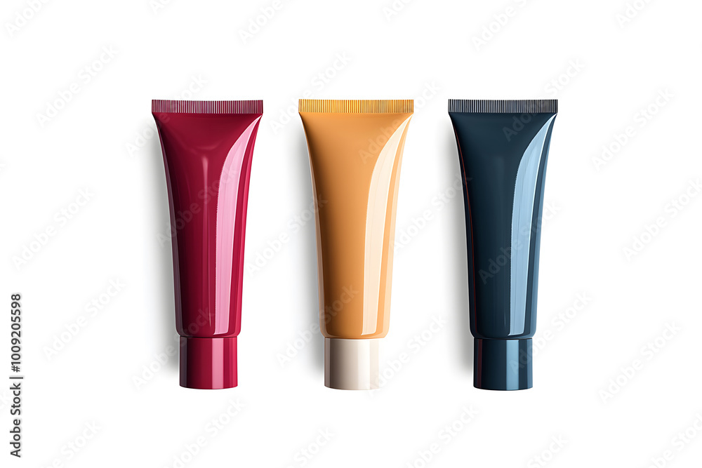 Tubes template for cosmetic packaging mock up isolated on white background Tubes template for cosmetic packaging mock up isolated on white background