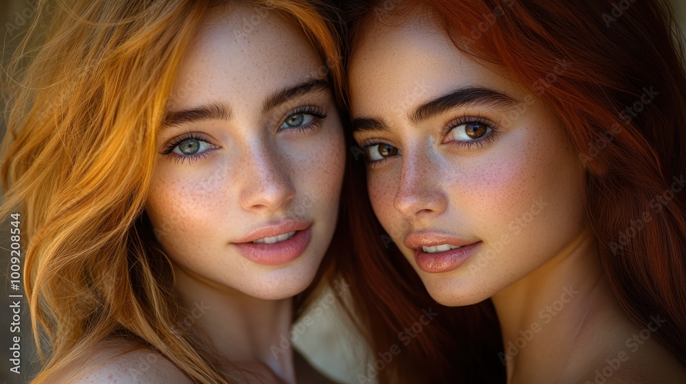 Stunning Women Posing Together in Natural Setting Stunning Women Posing Together in Natural Setting