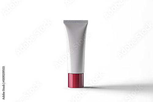 A white tube template for cosmetic packaging mock up isolated on white background