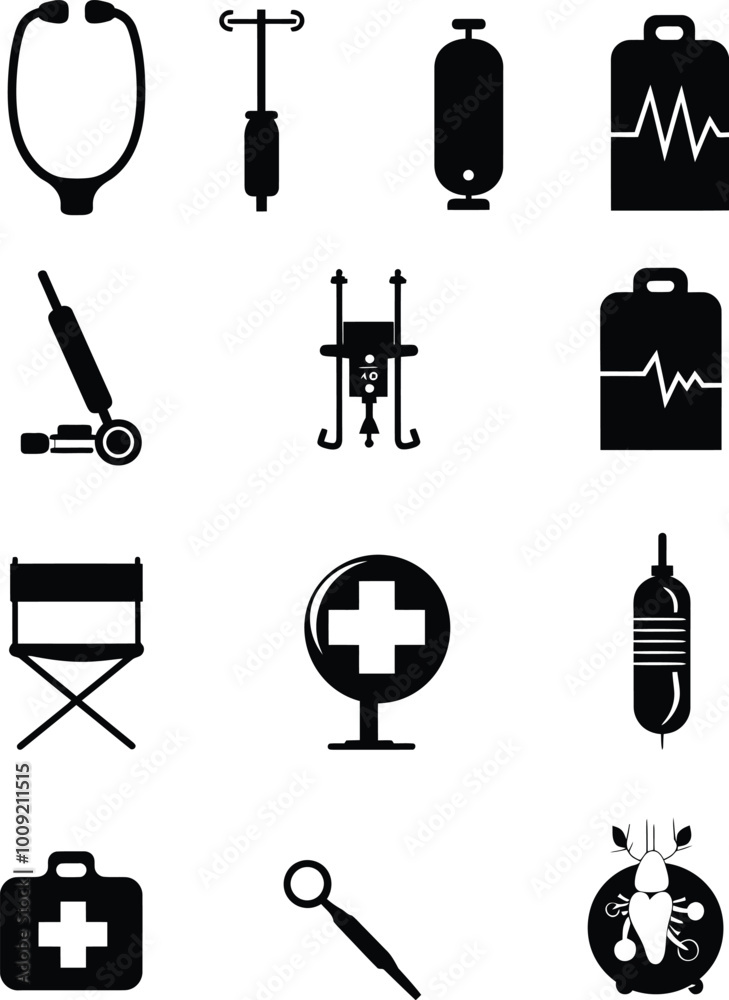 Healthcare and Medicine Silhouette Icons Healthcare and Medicine Silhouette Icons