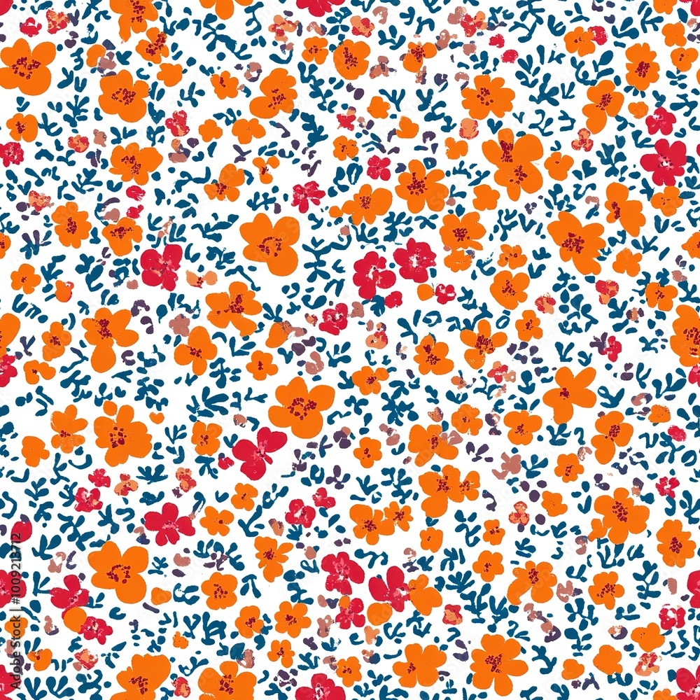 Seamless pattern with bright summer flowers. Seamless pattern with bright summer flowers.