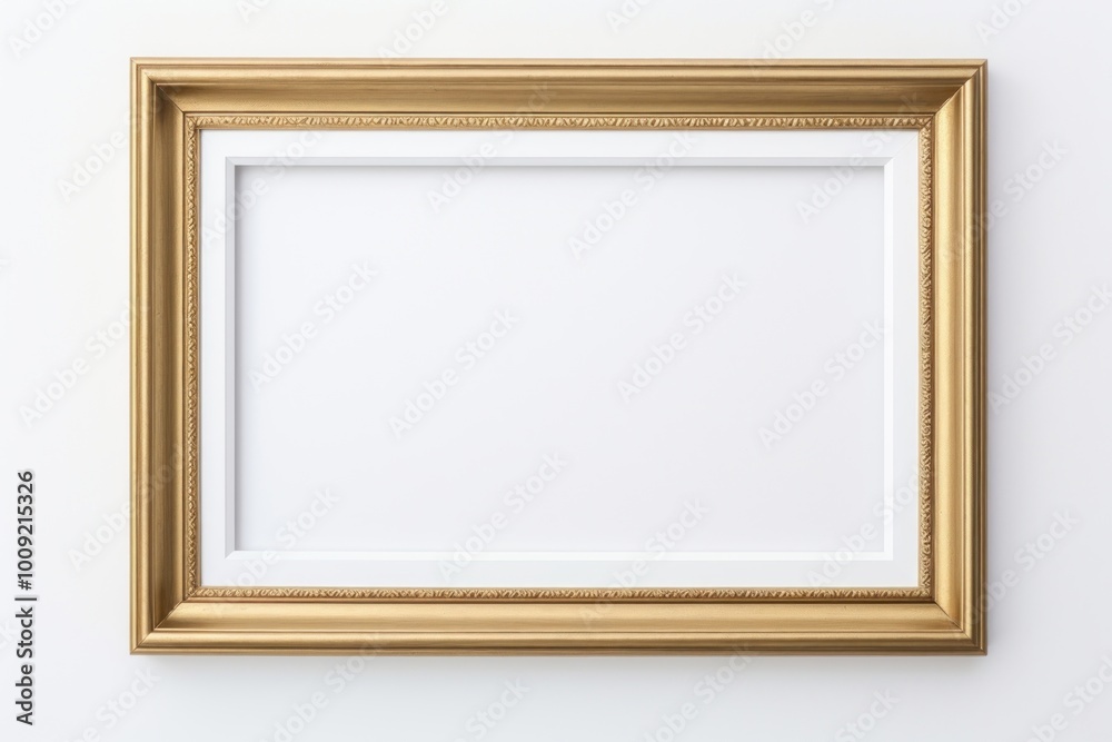 Fototapeta premium Minimal white and gold backgrounds frame white background.