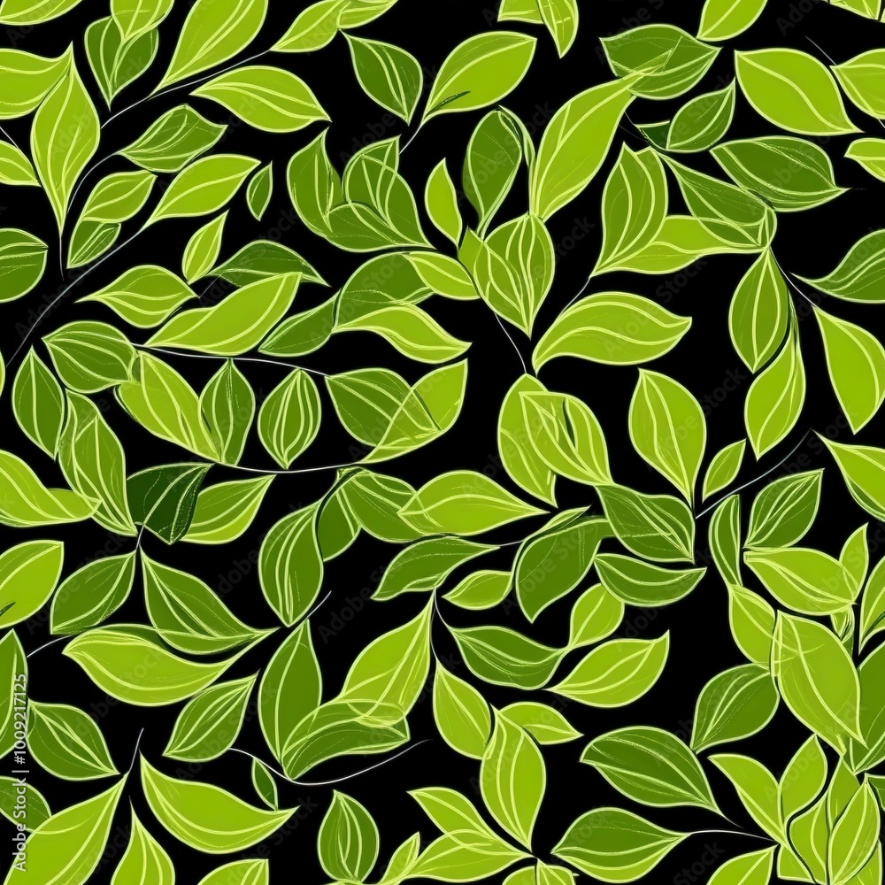 Abstract seamless pattern with green leaves. Vector illustration. Abstract seamless pattern with green leaves. Vector illustration.