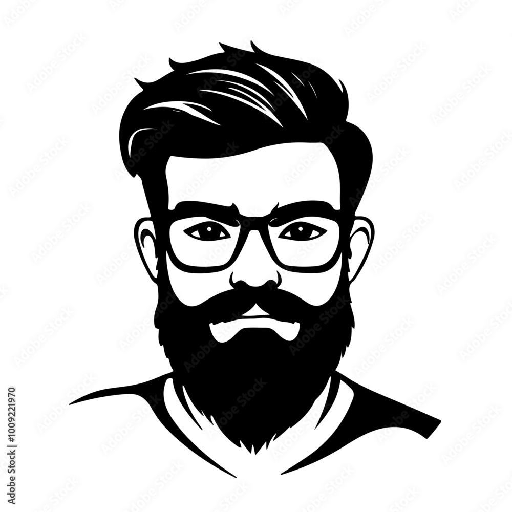 Stylized logo of a man with a beard and glasses. Perfect for modern avatars, branding, and logo designs. Stylized logo of a man with a beard and glasses. Perfect for modern avatars, branding, and logo designs.