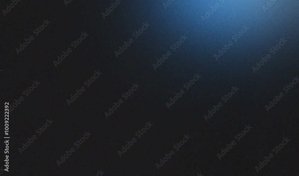 Blue illuminated spots on black, grainy color gradient background, noise texture effect, copy space Blue illuminated spots on black, grainy color gradient background, noise texture effect, copy space