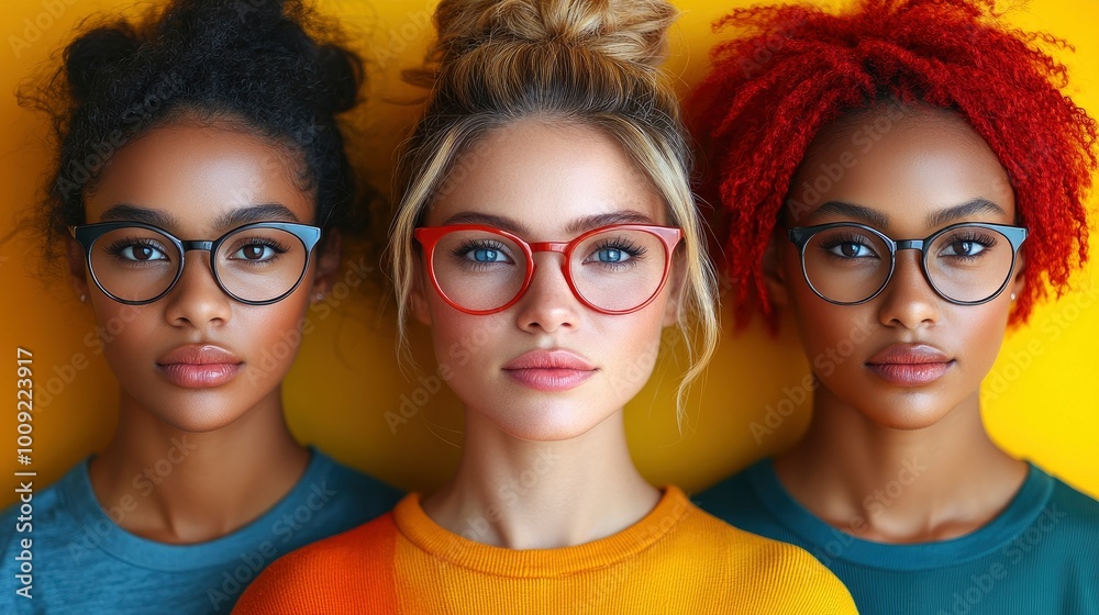 Three Diverse Women Wearing Glasses Three Diverse Women Wearing Glasses