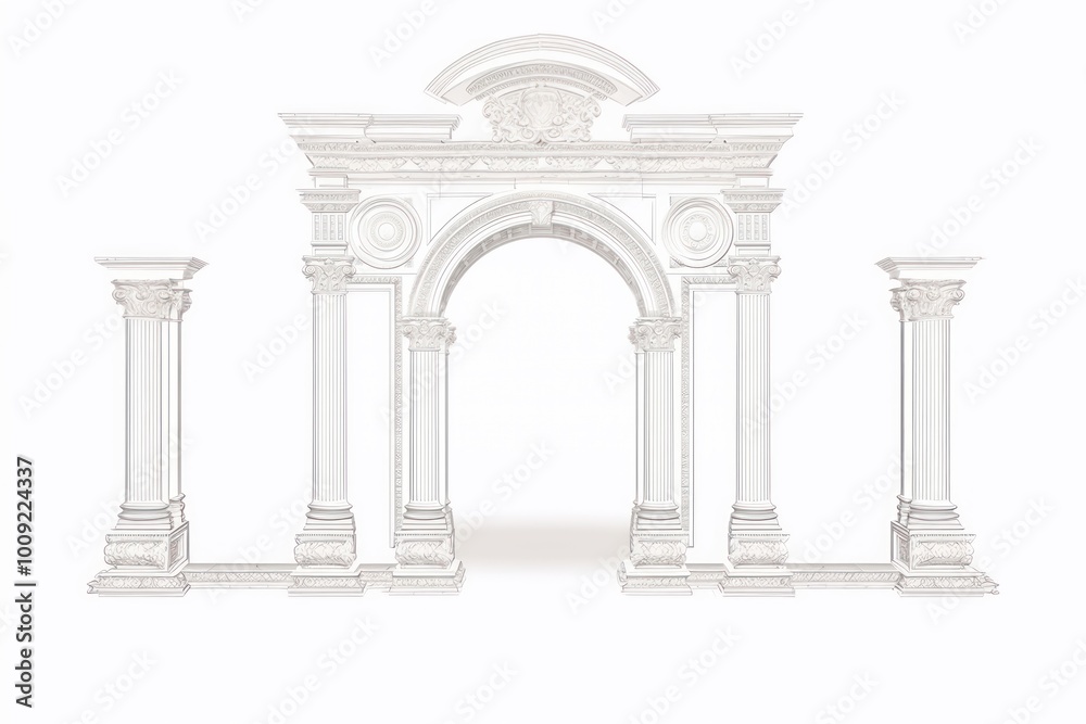 Naklejka premium Doorway column arch architecture.