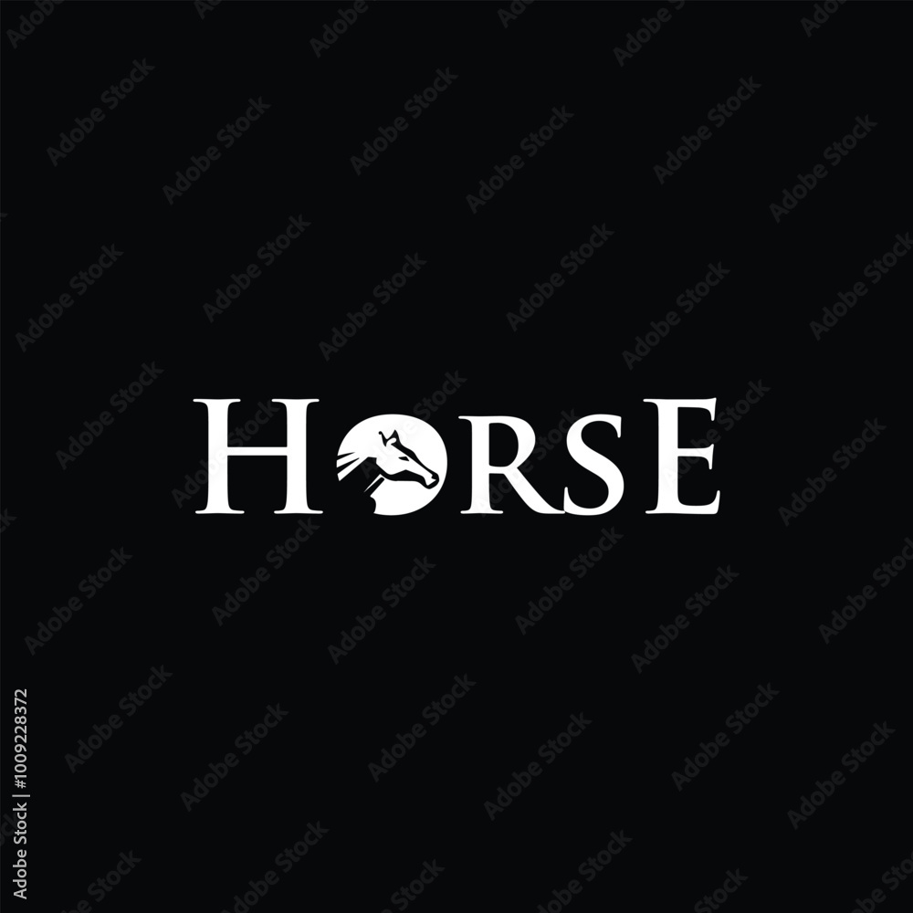 Fototapeta premium Elegant Horse Logo Design with Equine Silhouette in Lettering