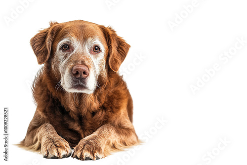 A senior dog ,Isolated on transparent background photo