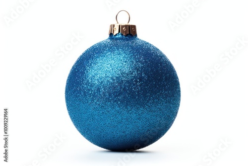 Blue glitter Christmas bauble christmas ornament blue.