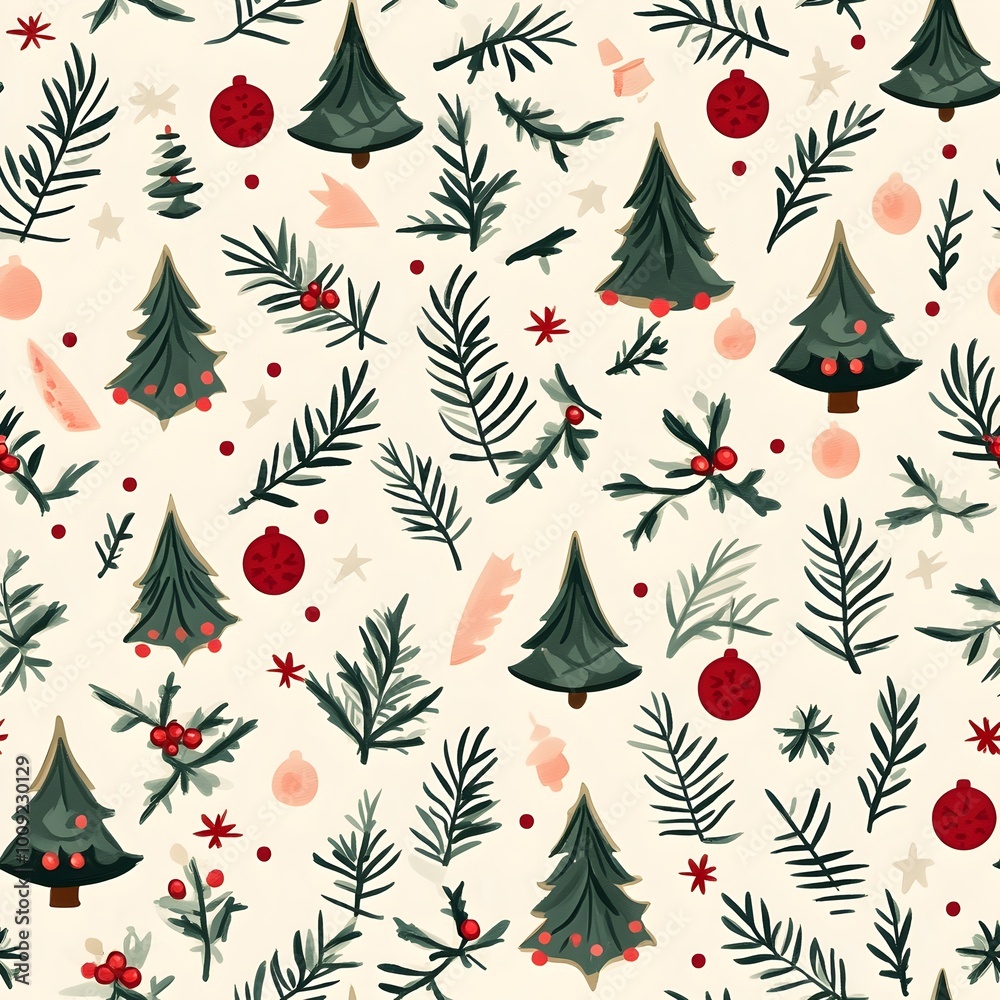 Christmas decoration for holidays with seamless pattern Christmas decoration for holidays with seamless pattern