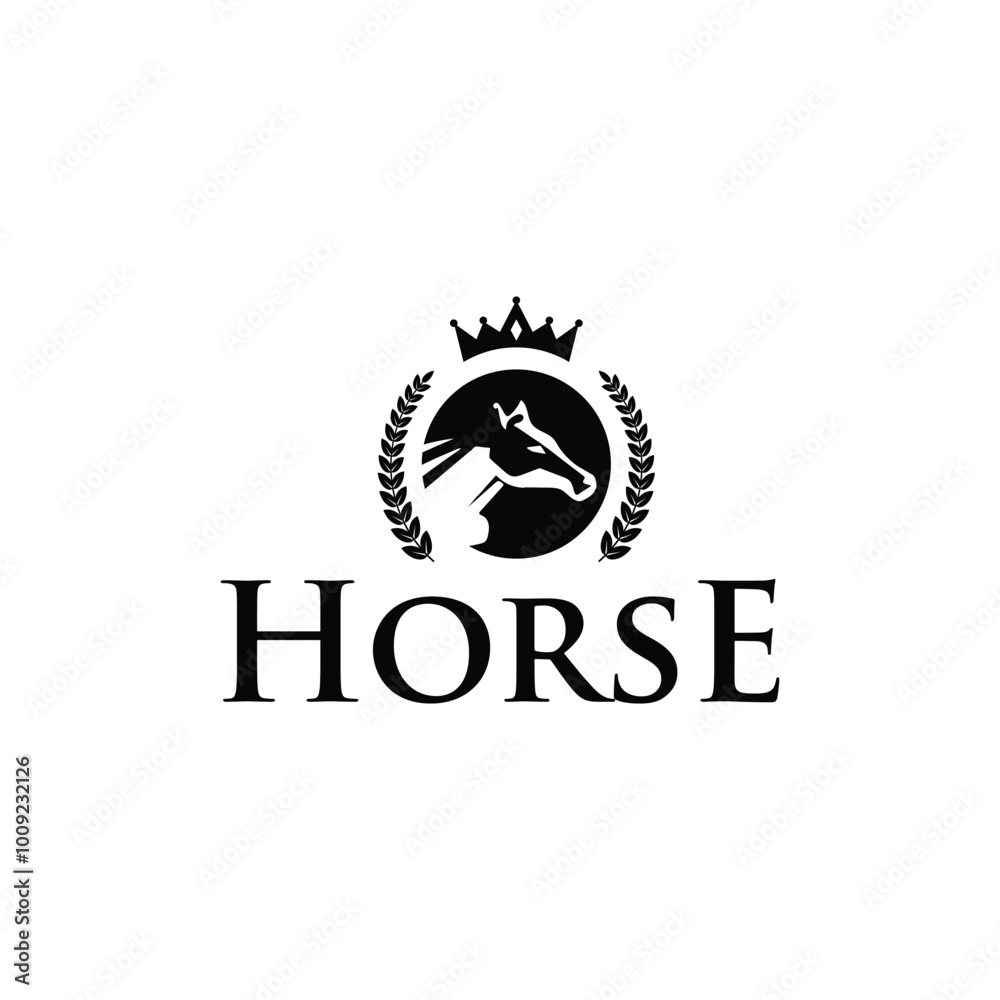 Fototapeta premium Elegant Horse Logo Design with Equine Silhouette in Lettering