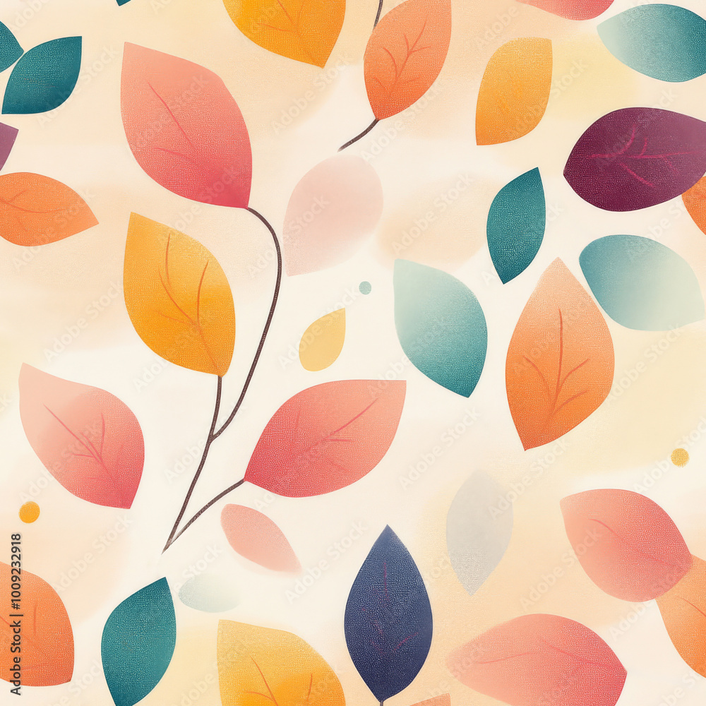 A soft and abstract autumn leaf pattern with warm colors. Perfect for seasonal decor, textiles, and product packaging. A soft and abstract autumn leaf pattern with warm colors. Perfect for seasonal decor, textiles, and product packaging.