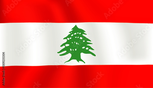 Lebanon Flag Design and Green Tree Flag Design