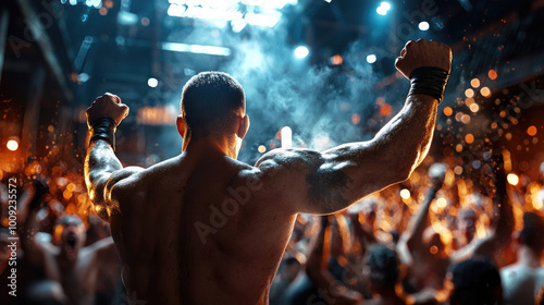 A gritty depiction of an underground fight club with intense energy, where audiences cheer wildly in a raw and captivating atmosphere reflecting the depths of crime culture.