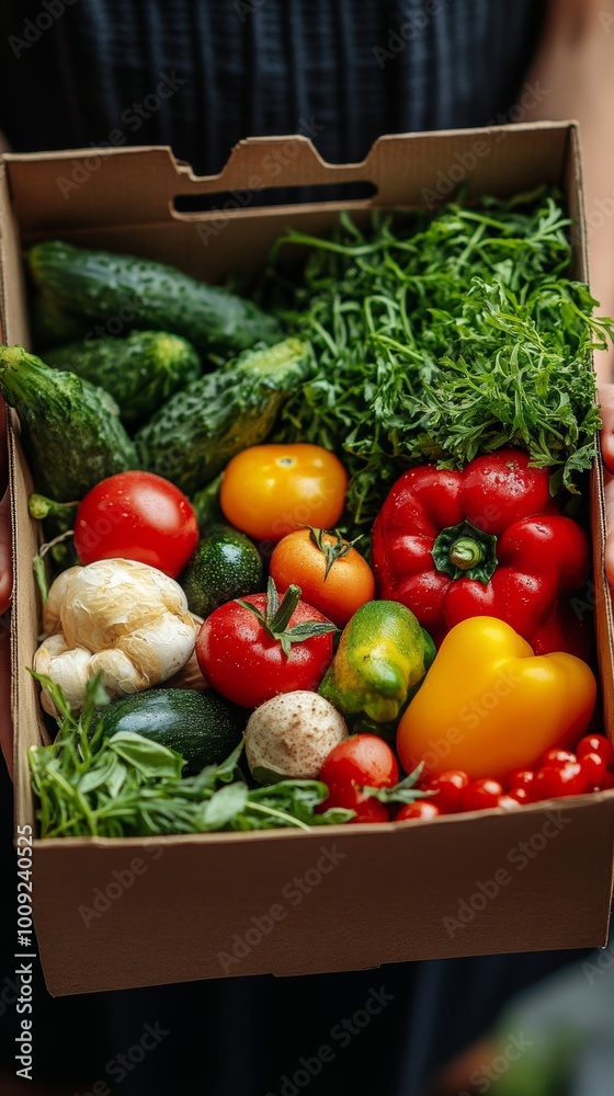 Fototapeta premium Fresh food delivery at home, Generative AI