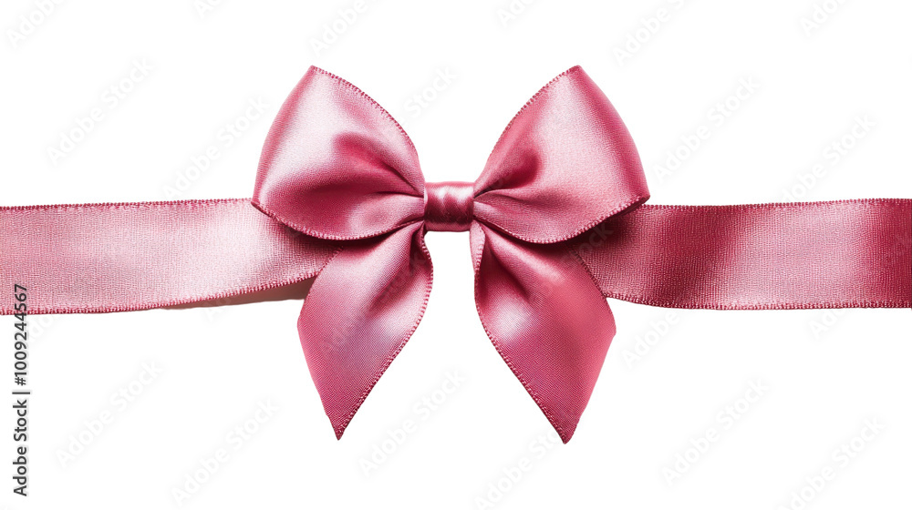 Elegant pink satin bow beautifully arranged on a delicate ribbon, on the transparent background. PNG Format Elegant pink satin bow beautifully arranged on a delicate ribbon, on the transparent background. PNG Format