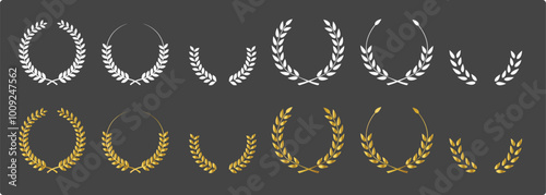 Vector laurel wreath, Laurel wreath victory icon set, Laurel Wreaths Set