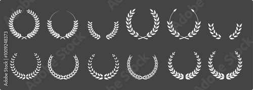 Vector laurel wreath, Laurel wreath victory icon set, Laurel Wreaths Set