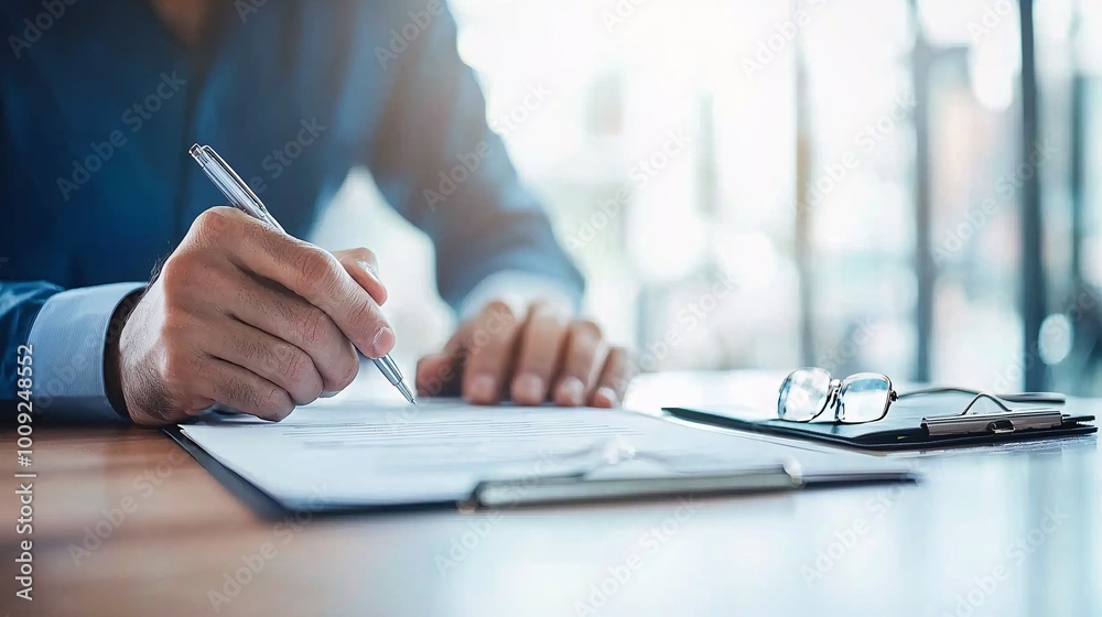 Naklejka premium Business Owner Collaborating with Financial Advisor on Loan Application - Exploring Personalized Banking Services for Business Growth Strategies