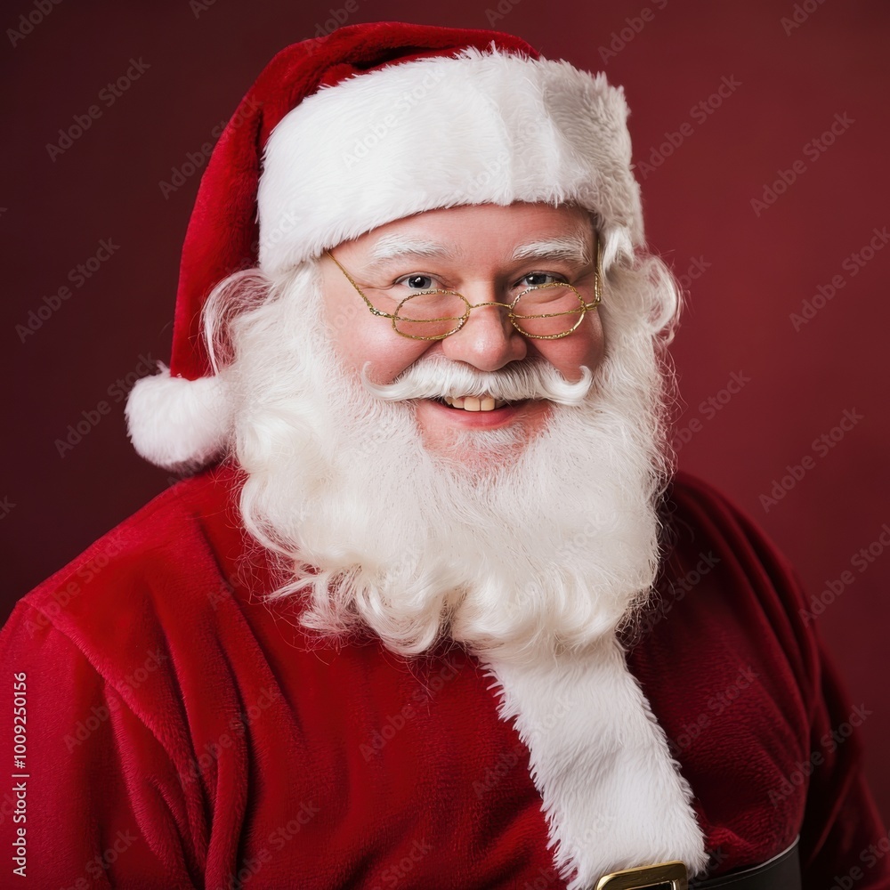 Cheerful Santa Claus portrait, festive holiday spirit Cheerful Santa Claus portrait, festive holiday spirit