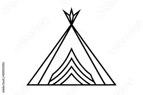 

Camping tent icon vector, teepee silhouette, tipi vector
