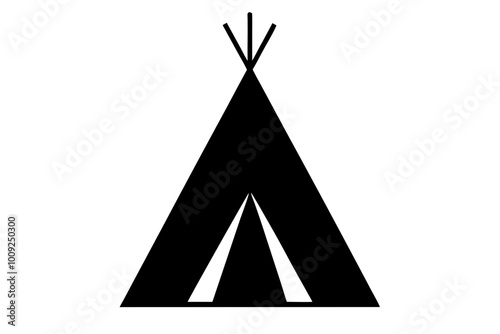 

Camping tent icon vector, teepee silhouette, tipi vector
