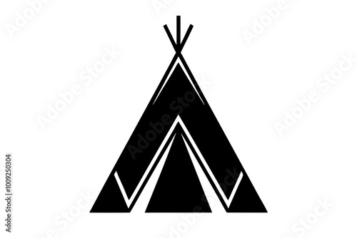 

Camping tent icon vector, teepee silhouette, tipi vector
