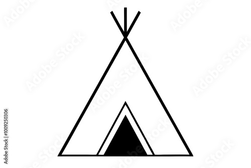 

Camping tent icon vector, teepee silhouette, tipi vector
