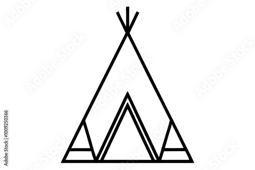 

Camping tent icon vector, teepee silhouette, tipi vector
