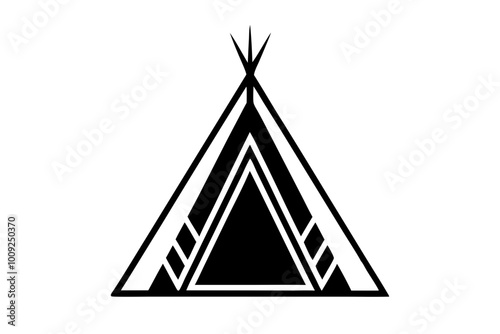 

Camping tent icon vector, teepee silhouette, tipi vector
