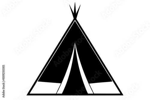 

Camping tent icon vector, teepee silhouette, tipi vector

