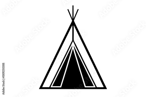 

Camping tent icon vector, teepee silhouette, tipi vector
