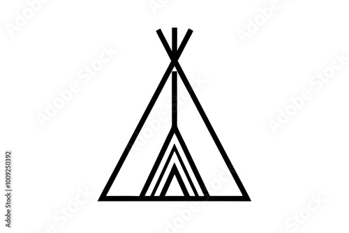 

Camping tent icon vector, teepee silhouette, tipi vector

