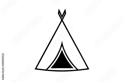 

Camping tent icon vector, teepee silhouette, tipi vector
