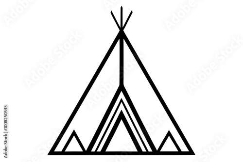 

Camping tent icon vector, teepee silhouette, tipi vector
