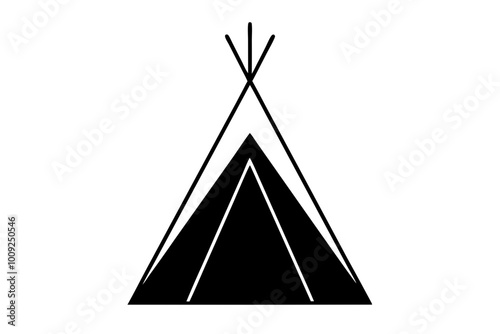

Camping tent icon vector, teepee silhouette, tipi vector
