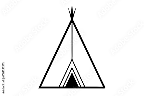 

Camping tent icon vector, teepee silhouette, tipi vector
