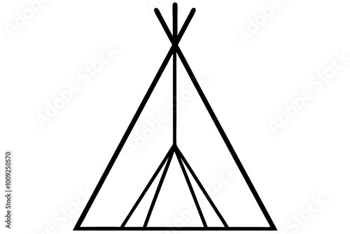 

Camping tent icon vector, teepee silhouette, tipi vector
