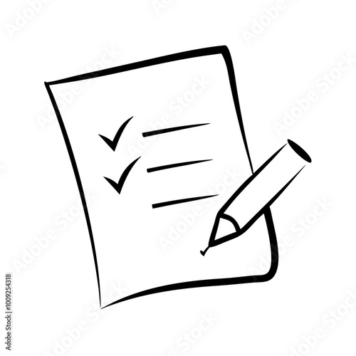 Hand-drawn checklist on a paper with a pen ready to fill out