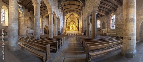 Interior of the Church of Sant Pere de Rodes