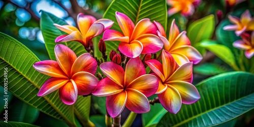 Elegant Outline of Hawaiian Flowers for Tropical Designs and Vibrant Nature Backgrounds