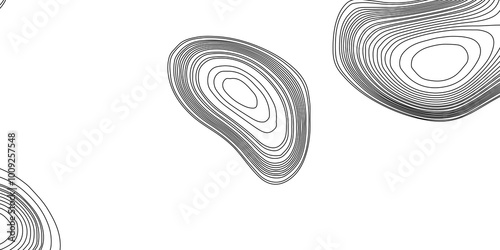 Landscape geodesy topographic map background abstract curved lines minimalist modern vector pattern, abstract line art contour pattern background with black lines on white background.