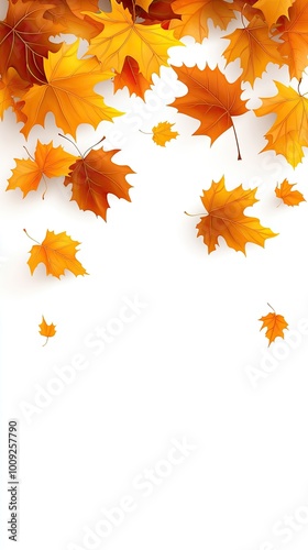 Vibrant oak leaves in shades of orange, yellow, and brown dance in the air, embodying the essence of autumn and transforming any space into a warm, seasonal celebration.