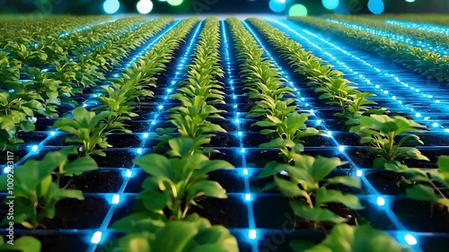  Futuristic Smart Farming with Digital Grid Technology for Precision Agriculture photo