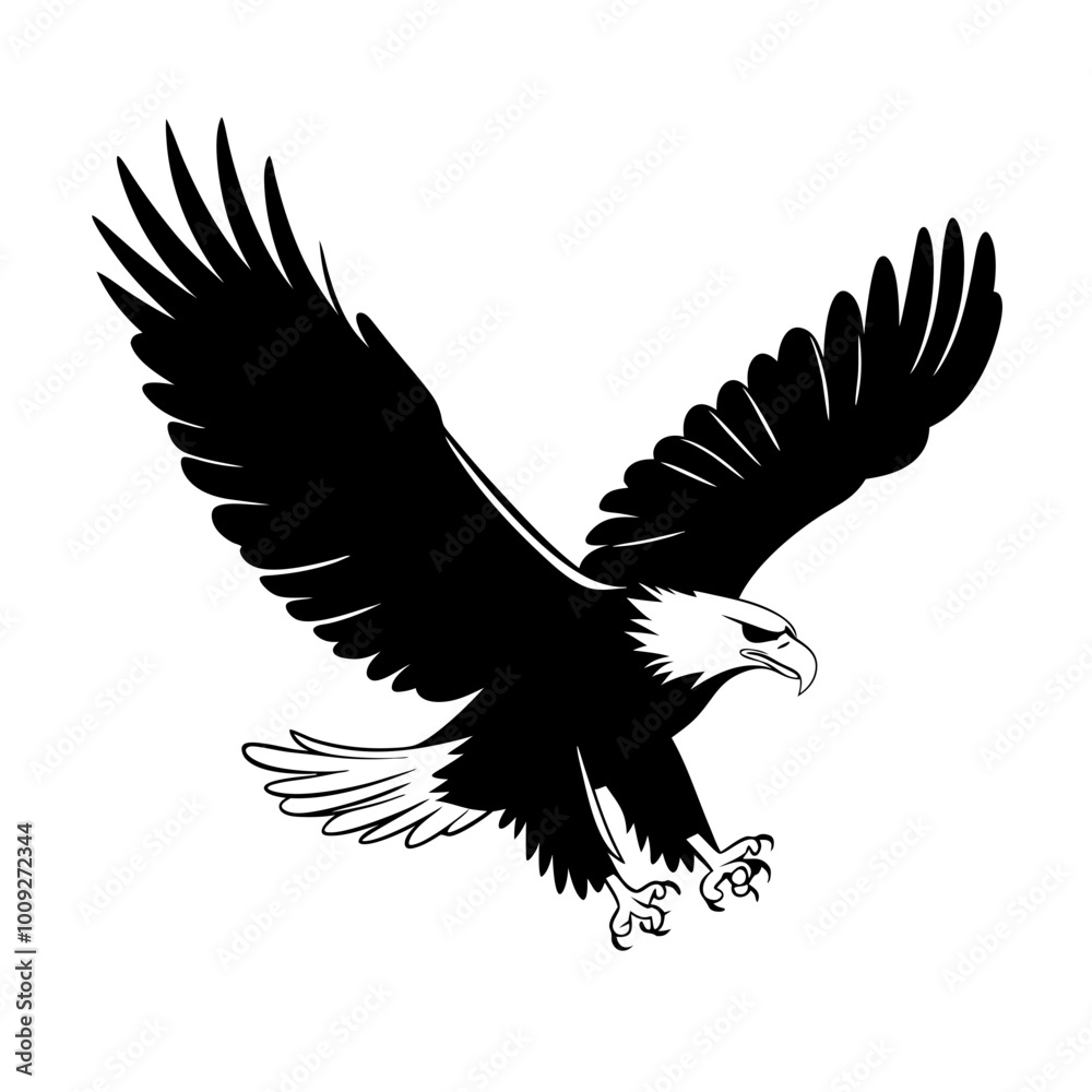 Obraz premium Eagle with wings vector illustration 