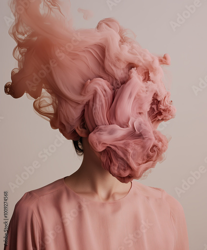 a person consumed by thoughts, abstract concept, AI generated