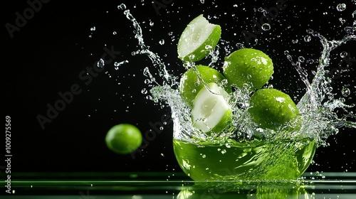  Green Apple Splashing