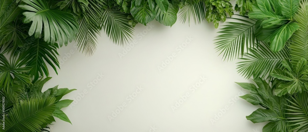 Botanical Border Lush Green Leaf Frame on White - Nature Inspired Minimalist Design for Web, Print, and Decor Botanical Border Lush Green Leaf Frame on White - Nature Inspired Minimalist Design for Web, Print, and Decor