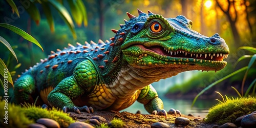 Estemmenosuchus: A Unique Prehistoric Amphibian from the Permian Period Displaying Distinct Features photo